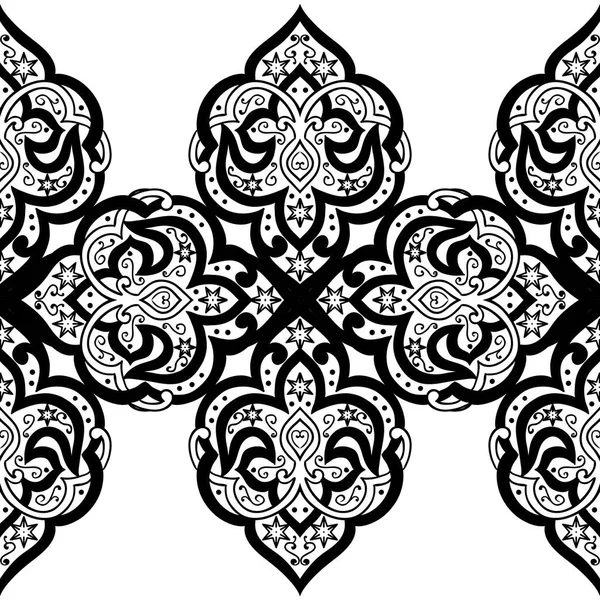 Seamless monochrome ornate pattern — Stock Vector