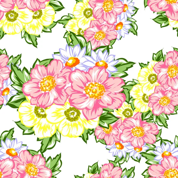 Patrón floral sin costuras — Vector de stock