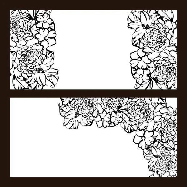 Conjunto de tarjetas de invitación floral — Vector de stock