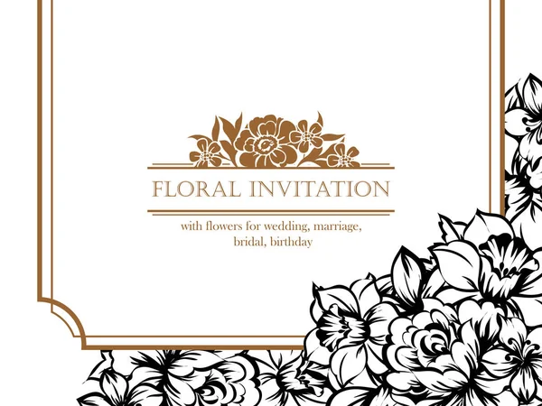 Вінтажна квіткова листівка запрошення — стоковий вектор