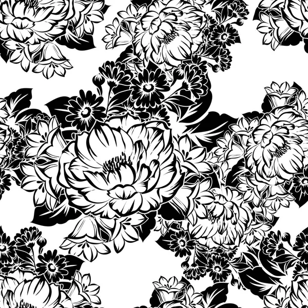 Patrón floral sin costuras — Vector de stock