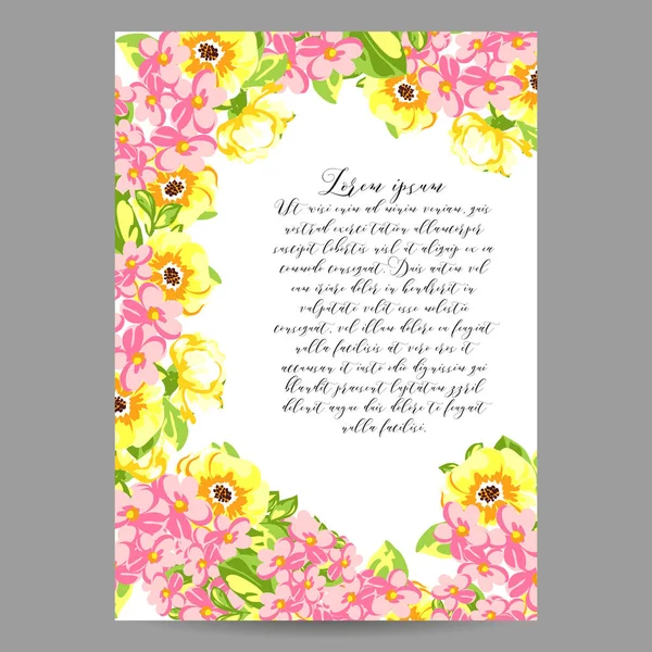 Carte d'invitation florale tendre — Image vectorielle