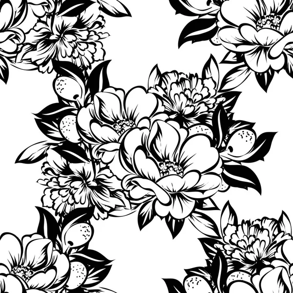 Patrón floral sin costuras — Vector de stock