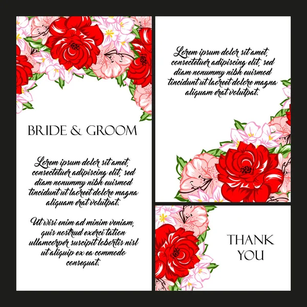 Cartão de convite de casamento floral —  Vetores de Stock