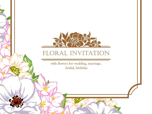 Tarjeta de invitación floral tierna — Vector de stock