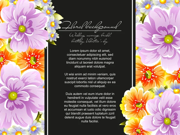 Tarjeta de invitación floral tierna — Vector de stock