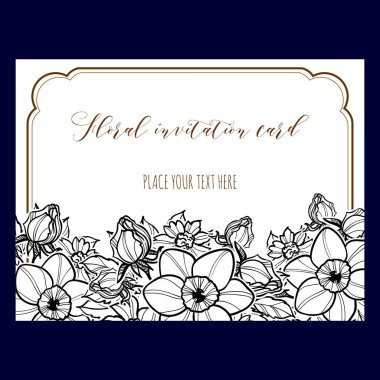 Vintage çiçek davetiye