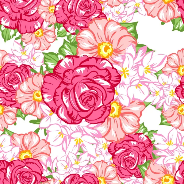 Patrón floral sin costuras — Vector de stock