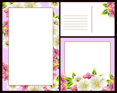 Çiçekli davetiye seti