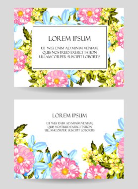 Çiçekli davetiye seti