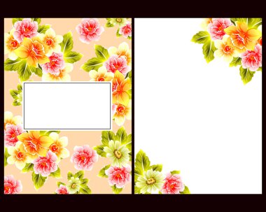 Çiçekli davetiye seti