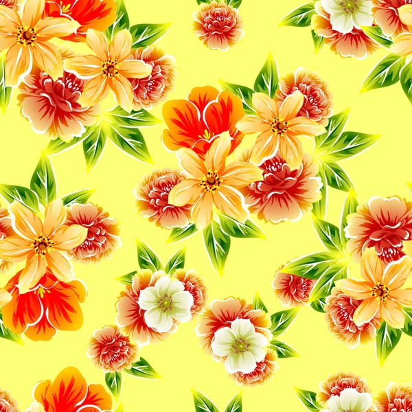 Patrón floral sin costuras — Archivo Imágenes Vectoriales