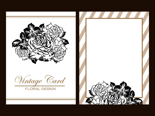 Set of floral invitation cards — Stock Vector