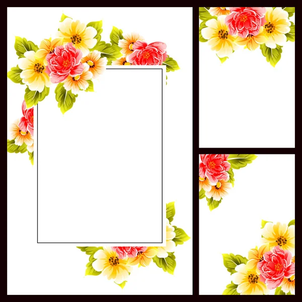 Conjunto de tarjetas de invitación floral — Vector de stock