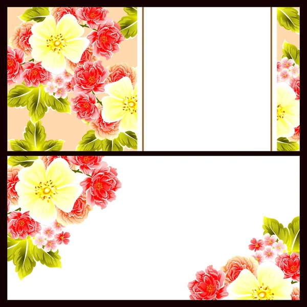 Conjunto de tarjetas de invitación floral — Vector de stock