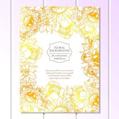 Vintage çiçek davetiye