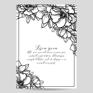 Vintage çiçek davetiye