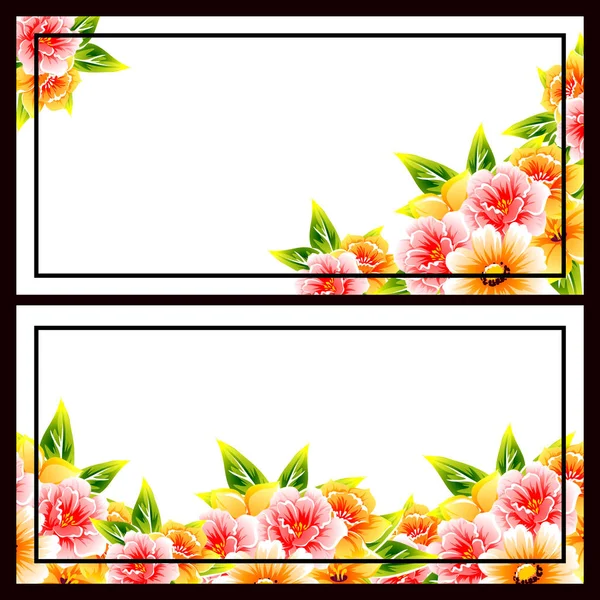 Conjunto de tarjetas de invitación floral — Vector de stock