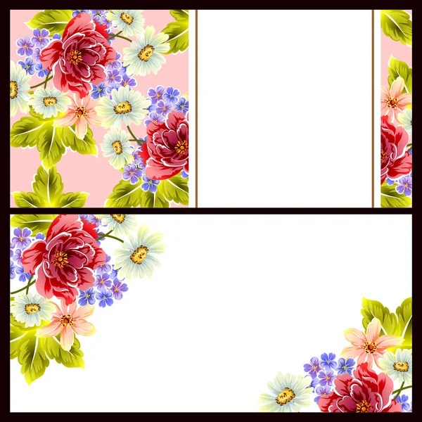 Set of floral invitation cards — Stock Vector