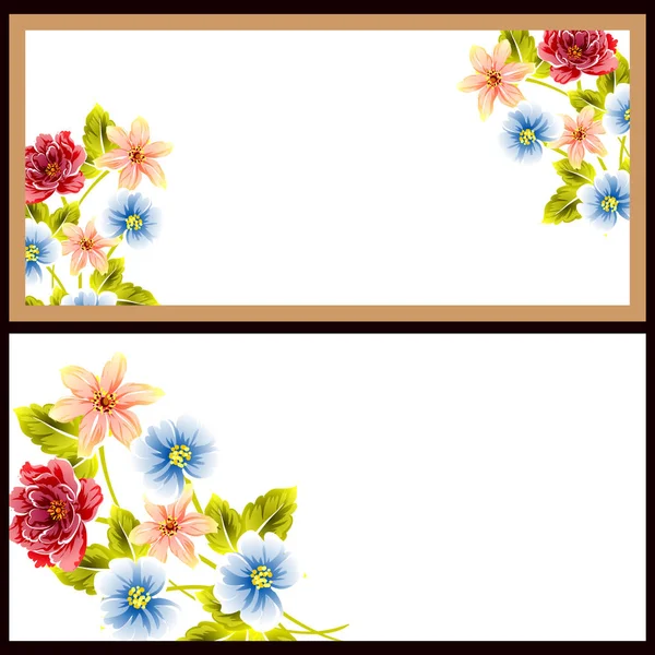 Conjunto de tarjetas de invitación floral — Vector de stock