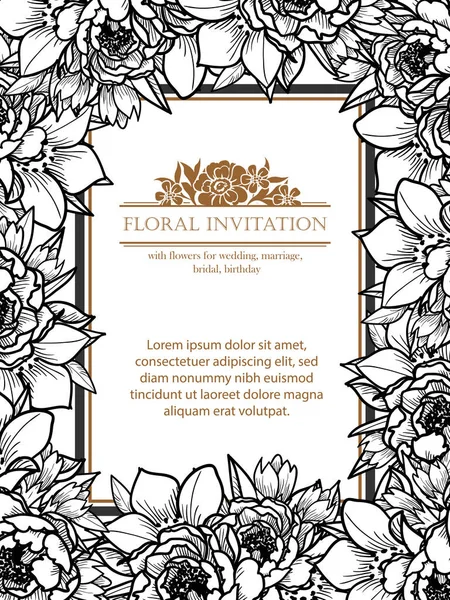Wzór kwiatowy zaproszenie — Wektor stockowy