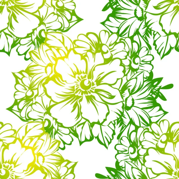 Patrón floral sin costuras — Vector de stock