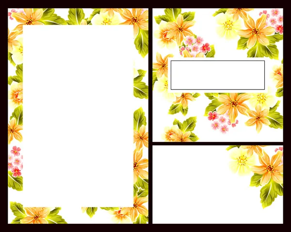 Set of floral invitation cards — Stock Vector