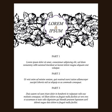 Vintage çiçek davetiye