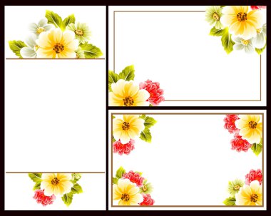 Çiçekli davetiye seti