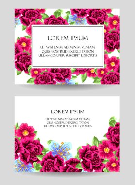 Çiçekli davetiye seti