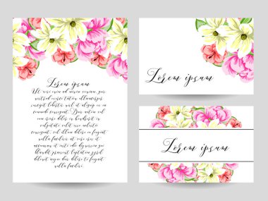 Çiçekli davetiye seti