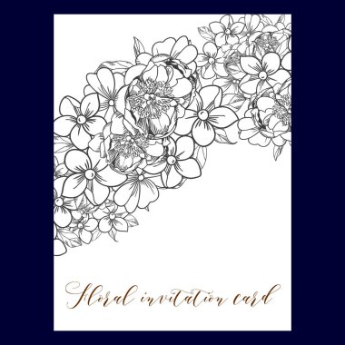 Vintage çiçek davetiye