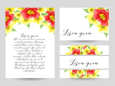 Çiçekli davetiye seti