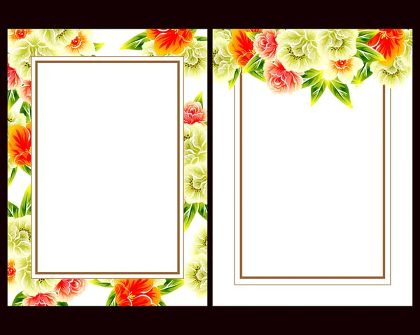 Conjunto de tarjetas de invitación floral — Archivo Imágenes Vectoriales