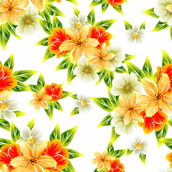 Patrón floral sin costuras — Vector de stock