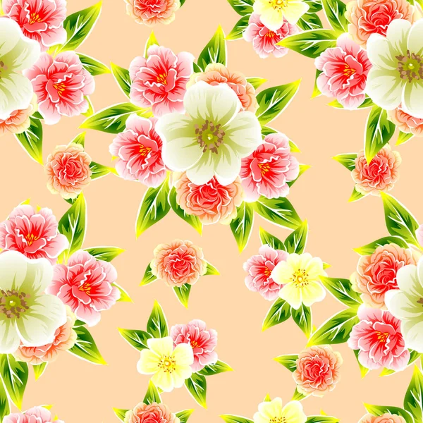 Patrón floral sin costuras — Vector de stock