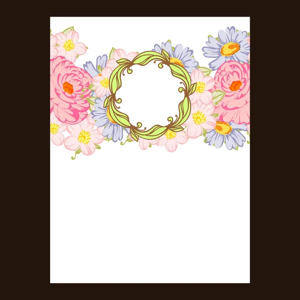 Tarjeta de invitación floral tierna — Vector de stock