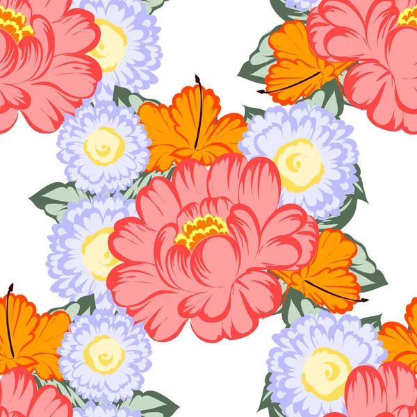 Patrón floral sin costuras — Vector de stock