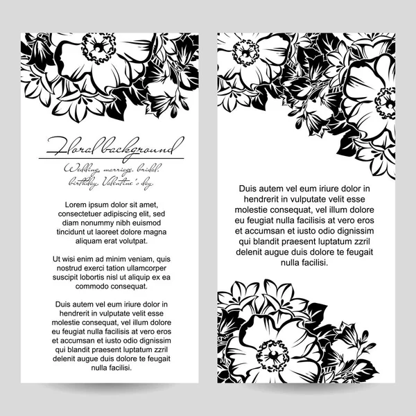 花の招待状セット — ストックベクタ