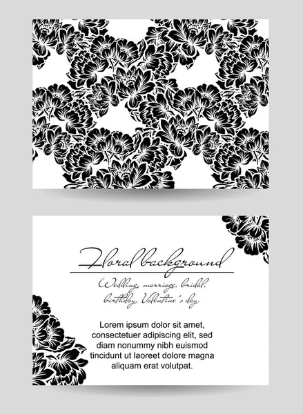 Conjunto de tarjetas de invitación floral — Vector de stock