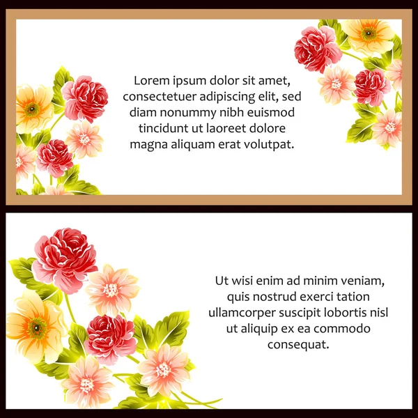 Set von floralen Einladungskarten — Stockvektor