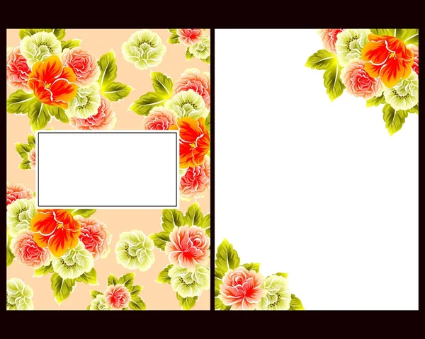 ชุดบัตรเชิญดอกไม้ — ภาพเวกเตอร์สต็อก