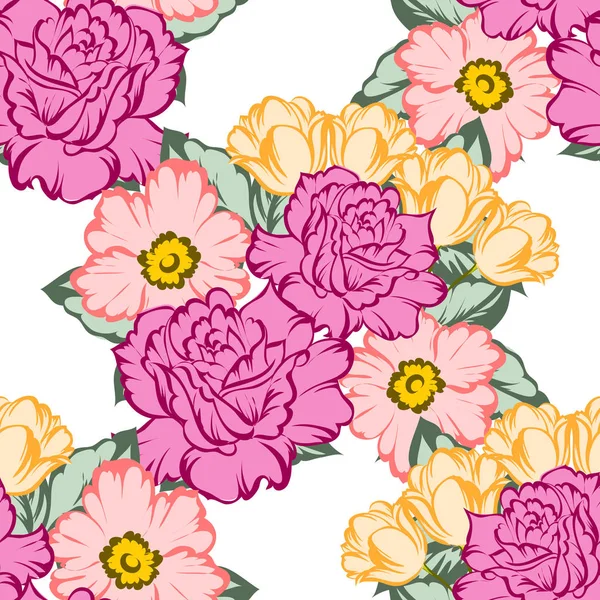 Modèle floral sans couture — Image vectorielle