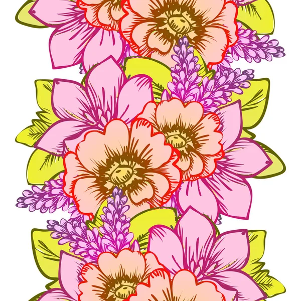 Modèle floral sans couture — Image vectorielle