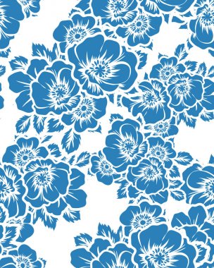 Kusursuz eski tarz süslemeli çiçek deseni. Çiçeksel elementler konturda