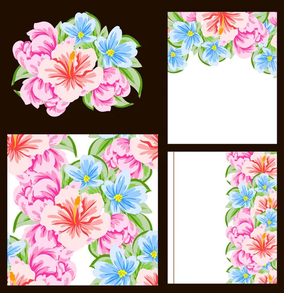 Vintage Stijl Sierlijke Bloemplaat Bruiloft Floral Elementen Kleur — Stockvector