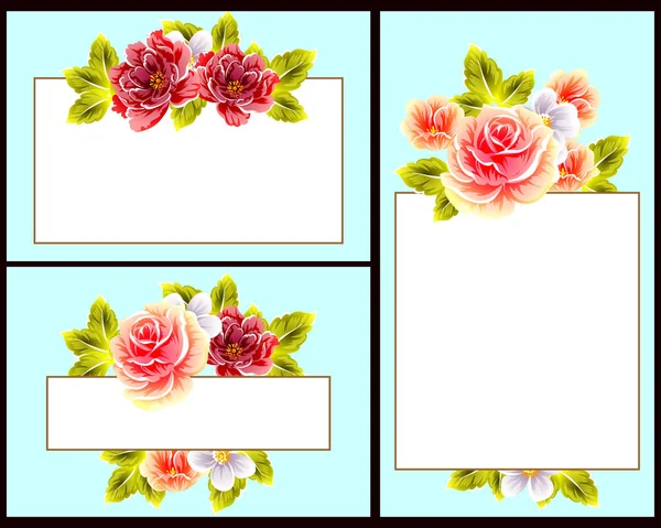 Florale Hochzeitseinladungskarte — Stockvektor