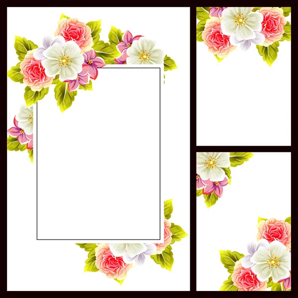 Tarjeta de invitación de boda floral — Vector de stock