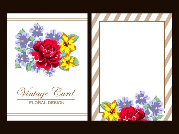 Florale Hochzeitseinladungskarte — Stockvektor