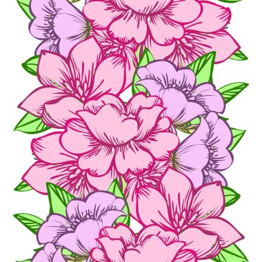 Sorunsuz vintage tarzı çiçek deseni. Renkli çiçek öğeleri